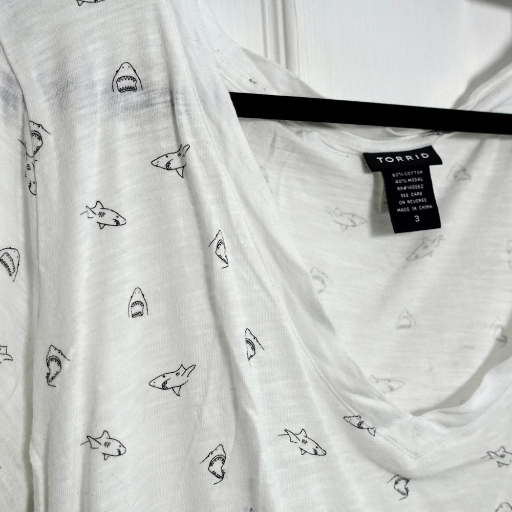 Torrid shark print tshirt